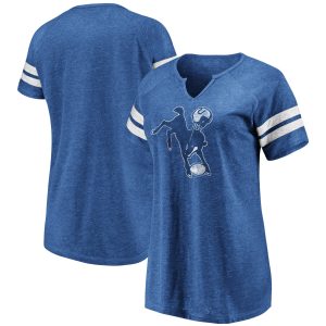 Indianapolis Colts Women's Blend Raglan Notch Neck T Throwback Logo Tri