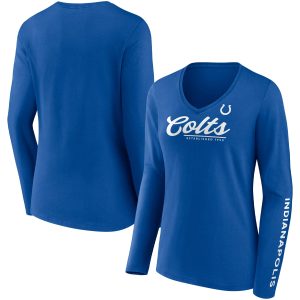 Indianapolis Colts Women's Neck Long Sleeve T Drive Forward V